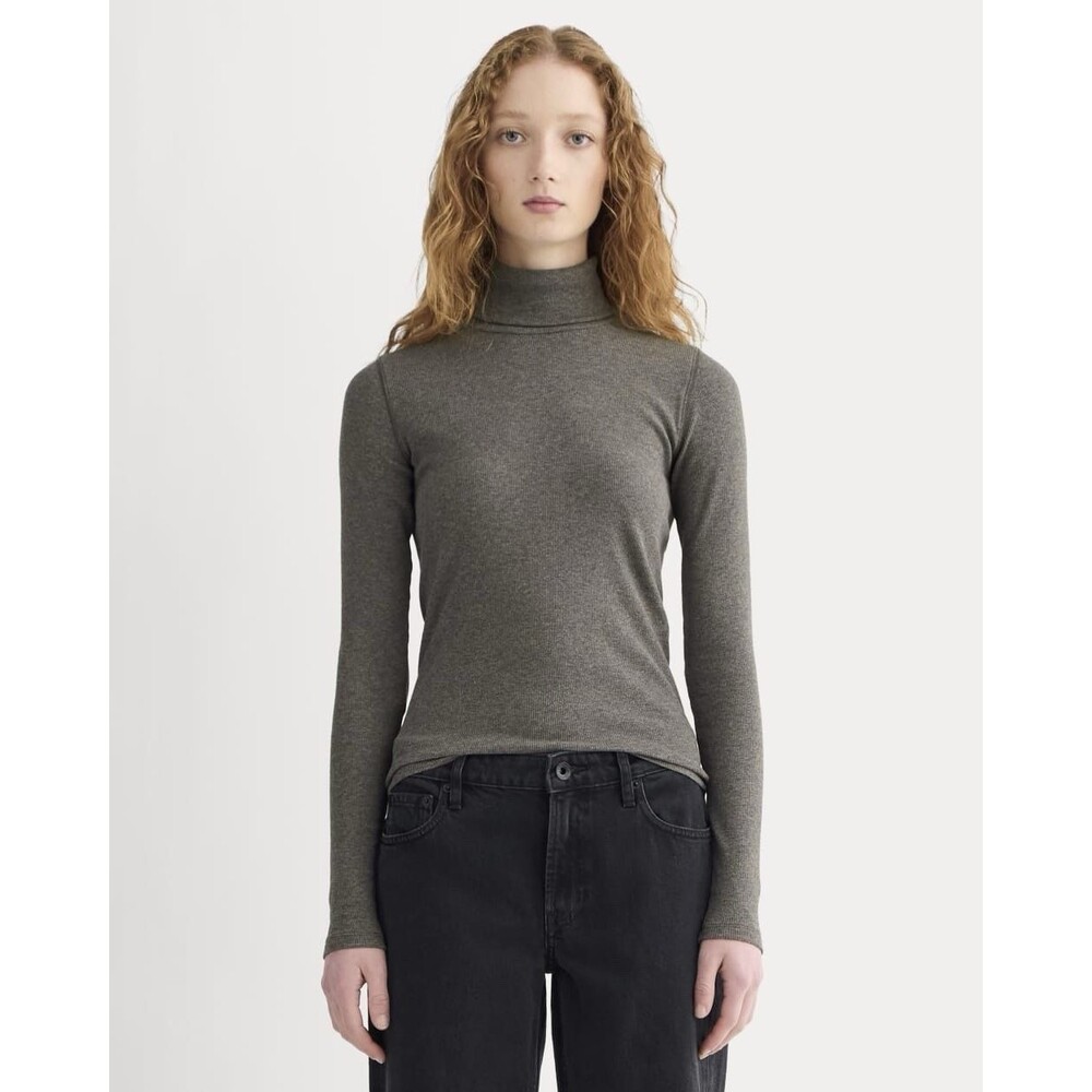 Everlane The Luxe Rib Turtleneck in Gray Size Small - Picture 1 of 8